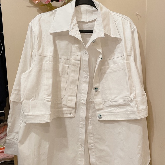 Full length buttons down denim half top - Picture 6 of 9